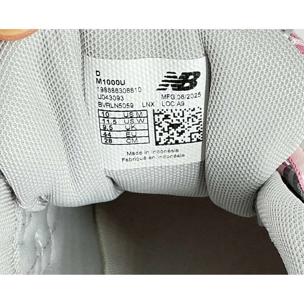 New Balance 1000 Size 11.5 Pink Silver Black Metallic Retro Running Shoes M1000U - Picture 5 of 16